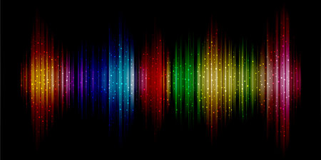Abstract banner with a colourful sound waves designのイラスト素材