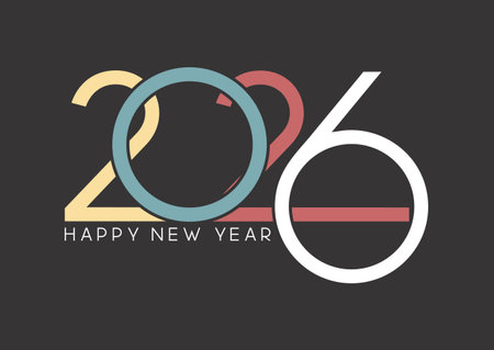 Happy New Year background with a modern numbers designのイラスト素材