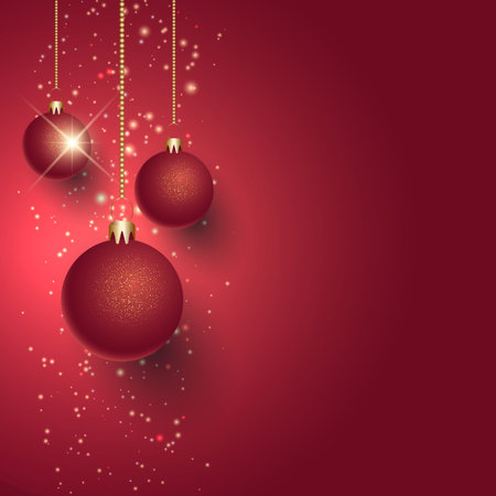 Elegant Christmas background with a hanging baubles designのイラスト素材