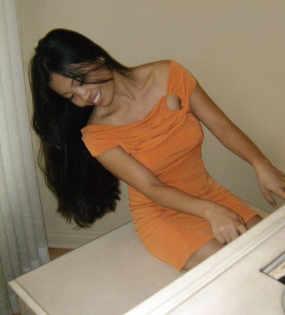 Pretty Woman Playing Pianoの写真素材