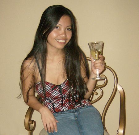 Pretty Woman with a Glass of Wineの写真素材