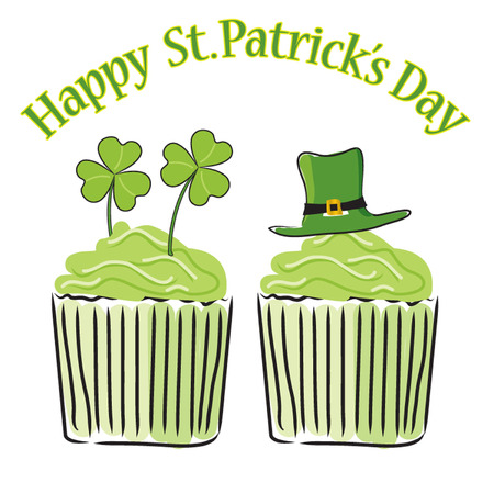 Saint Patricks Day cupckesのイラスト素材