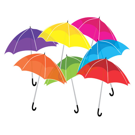 Colorful umbrellasのイラスト素材