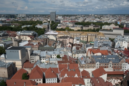 Riga, Latvia, July 2012 -  City View From Aboveのeditorial素材