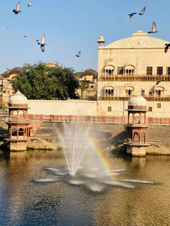 Fountain in Jaipur, Rajasthan, India.の写真素材