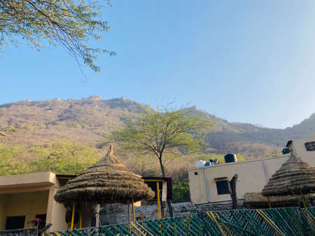 A view of the top of a mountain in India.の写真素材