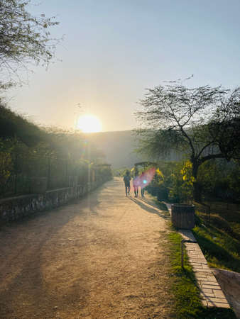 Sunset in the village of Guizhouの写真素材