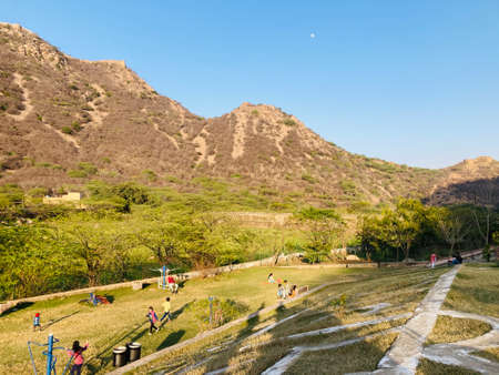 Unidentified tourists visit Mae Fah Luang National Park in Chiangmai, Thailand.の写真素材
