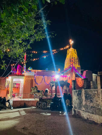 Night view of Jaipur, Rajasthan, Indiaの写真素材