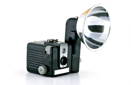 1960's camera with flash attachment. の写真素材