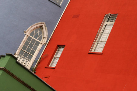 Colorful houses on a row in a Dublin street, Irelandの写真素材