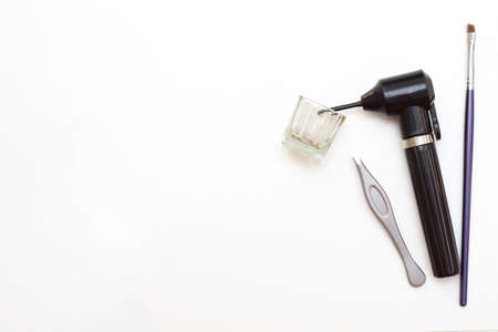 flatley. Eyebrow design. Painting with henna, paint. Eyebrow materials on a white background.の写真素材