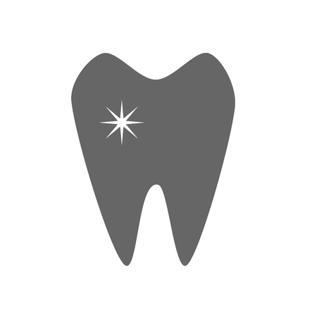 Clean tooth gray glypth style iconのイラスト素材