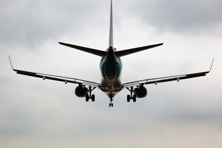 Commercial Jetliner from the backの写真素材