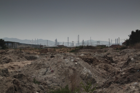 Chinese Qingdao industrial pollutionの写真素材