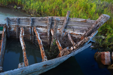 Abandoned boatの写真素材