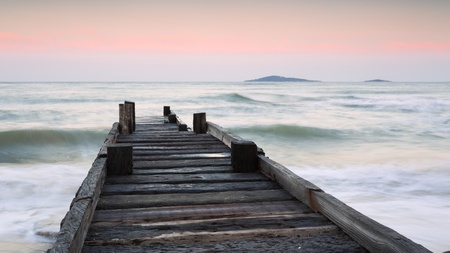 wooden pierの写真素材