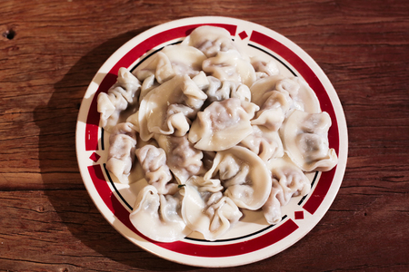 A plate of dumplingsの写真素材