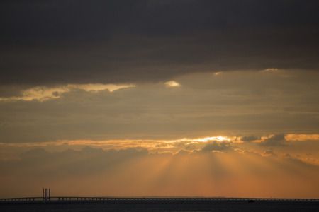 Sunset bay bridgeの写真素材