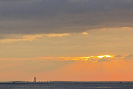 Jiaozhou bay sunsetの写真素材