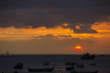 Sunset bay bridgeのeditorial素材