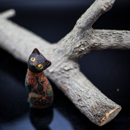 Carved catsの写真素材