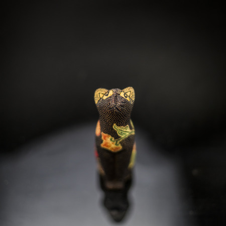 Wooden catの写真素材