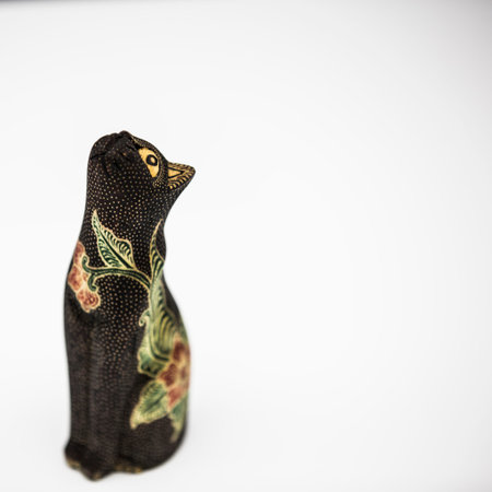 Wooden cat craftの写真素材