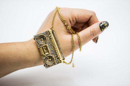 Cassette tape recorders necklaceの写真素材