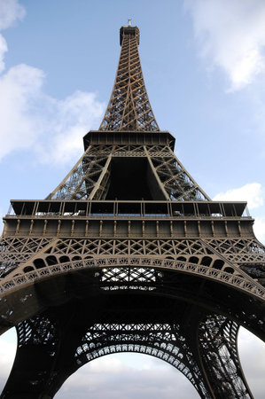 Eiffel Tower isolated over blue sky