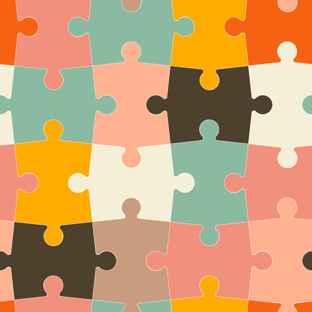 seamless pattern of puzzle in a flat styleのイラスト素材