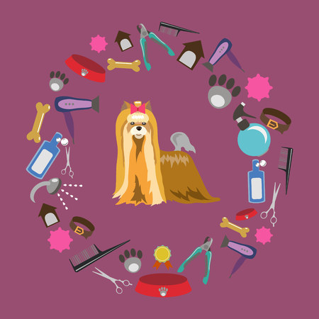 beauty salon for animalsのイラスト素材