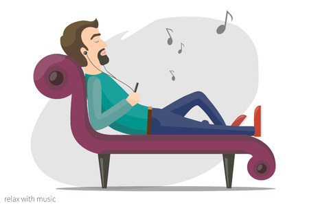 relax with musicのイラスト素材