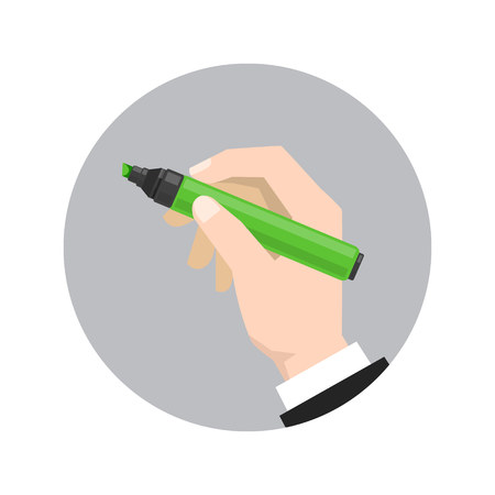 hand holds the markerのイラスト素材