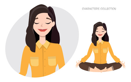 Beautiful young woman relax and enjoy.のイラスト素材