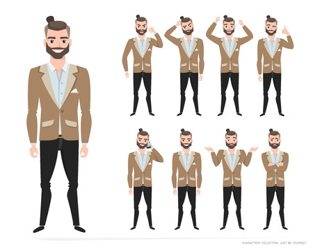 Set of emotions for business man.のイラスト素材