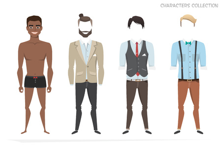 Clothing set for african american male.のイラスト素材
