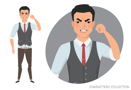 The evil man threatens with his hand.のイラスト素材