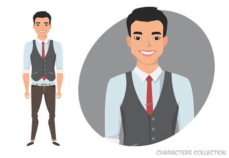 Stylish young asian man in casual clothes.の写真素材