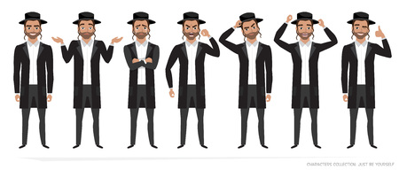 jew vector character isolated on white backgroundのイラスト素材