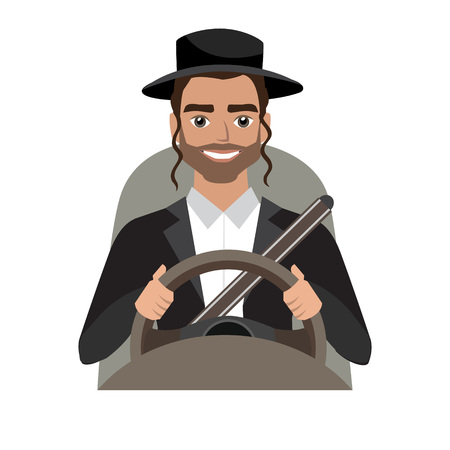 Man driving a car illustration.のイラスト素材