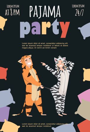 Colored pajama party poster. Vector template Slumber partyのイラスト素材