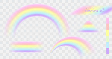Realistic spectrum rainbow on transparent background.のイラスト素材