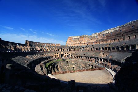 Blue sky and Colosseum , Romeの写真素材