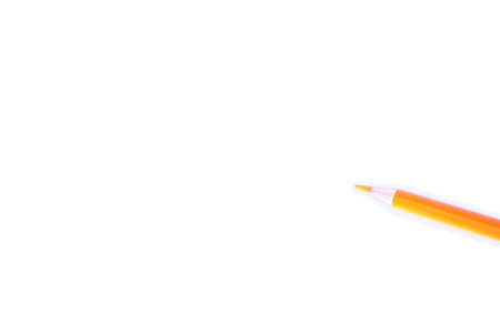 (Orange) colored pencil on character spaceの写真素材