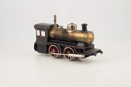 Isolated antique train locomotive modelの写真素材