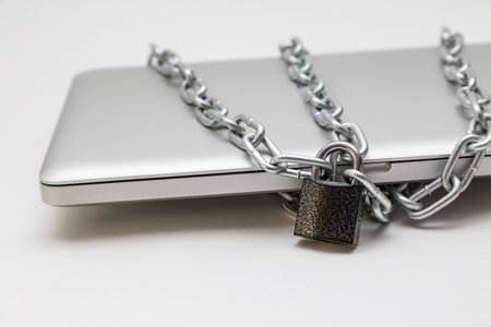 Laptop locked in chain