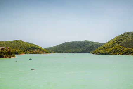 Lake Abrau - the biggest fresh-water lake on Kuban. Krasnodar territory. Russia.の写真素材