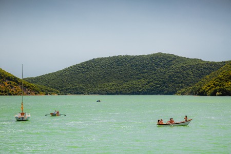NOVOROSSIYSK, RUSSIA - JULE 06, 2015: Lake Abrau - the biggest fresh-water lake on Kuban. Krasnodar territory. Russia.のeditorial素材