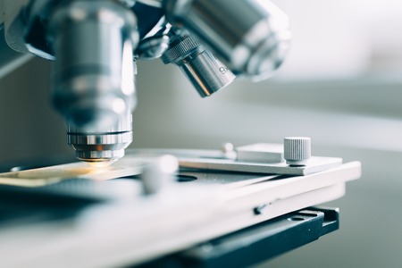 Microscope in the Laboratory, modern close-up shotの写真素材